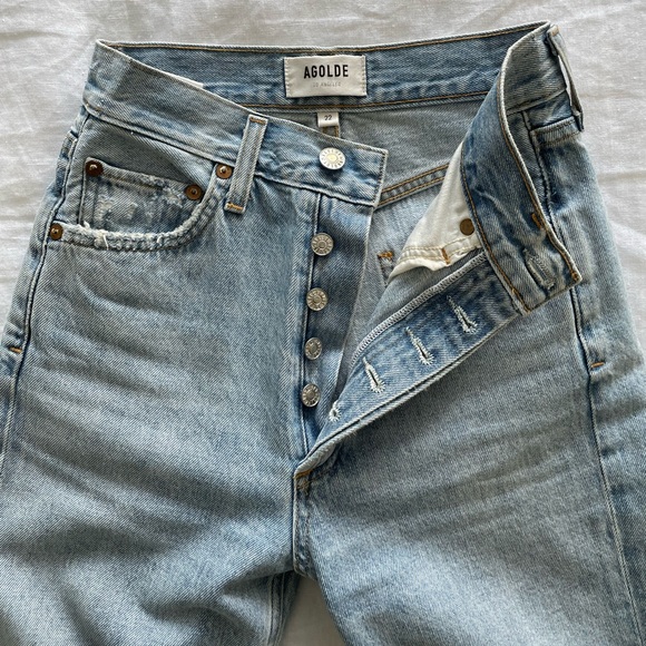 Agolde Riley High Rise Straight Crop Jeans in Shatter - Picture 6 of 8